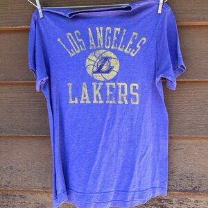 Los Angeles Lakers Boys Large Purple Graphic Tee 2012 NBA Licensed 50/50 Blend